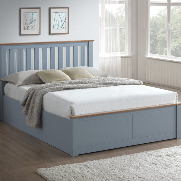 Grey wood online double bed frame